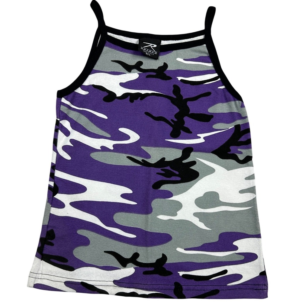 Rothco‎ Purple Camo Tank Top Womens Medium Large M/L Made in USA Cotton Cami